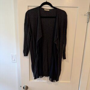 Hinge Long Line Cardigan Sweater with Delicate Detailing
